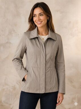 Armani Exchange Taupe/ Beige Jacket Size M (Fits SMALL)| Lightweight Chic Coat